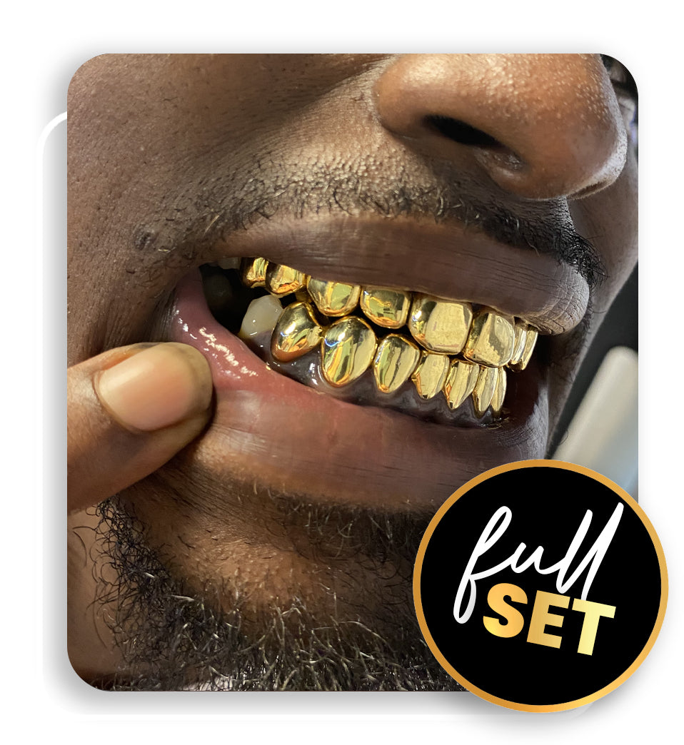 18K Gold Grillz Full Set